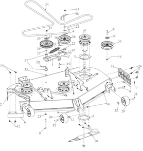 Deck Diagram and Parts List for ZTX4-54KH (47RSAAA7010)(2020) Cub Cadet Lawn Tractor
